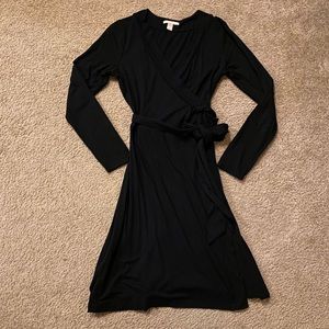 Banana Republic LongSleeve Black Wrap Dress Size L